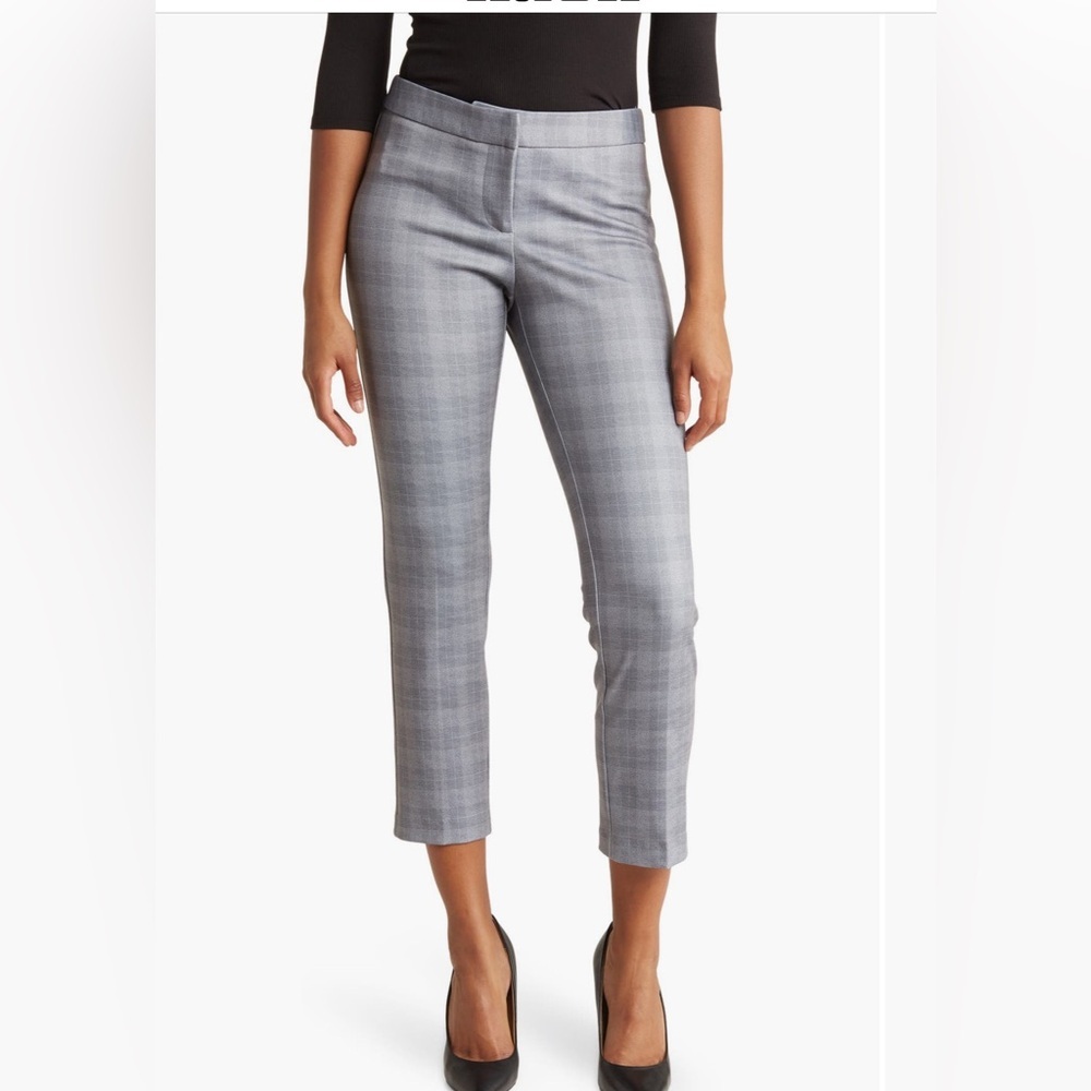 Amanda & Chelsea cropped Checkered Plaid Pants - Blue Gray and Brown